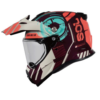 SOL SS2P SS-2P 安全帽 彩繪 曙光 勃根地紅白 越野帽 全罩 內藏墨鏡 PC材質 齒排扣