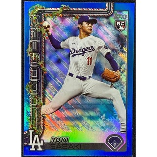 球員卡 Roki Sasaki 佐佐木朗希 2025 Topps Holiday Blue RC 新人亮面 藍金屬亮