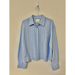 UNIQLO JW Anderson 聯名款 藍色條紋 寬版 牛津 襯衫 BOXY 男女款