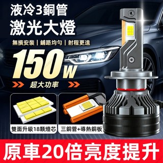 【台灣發貨】3銅管 150W 汽車LED大燈 頭燈 霧燈 車燈 白光 12V 24V H7 H4 H11 9012