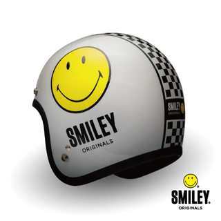 【Gallop】GALLOP x SMILEY HELMET 黃色笑臉 聯名款 3/4 半罩安全帽 白色