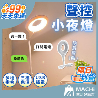 【９９免運！半夜免摸黑！】聲控小夜燈 USB小夜燈 即插即用 智能聲控燈 日光燈 小檯燈 床頭燈 語音小夜燈 走廊燈
