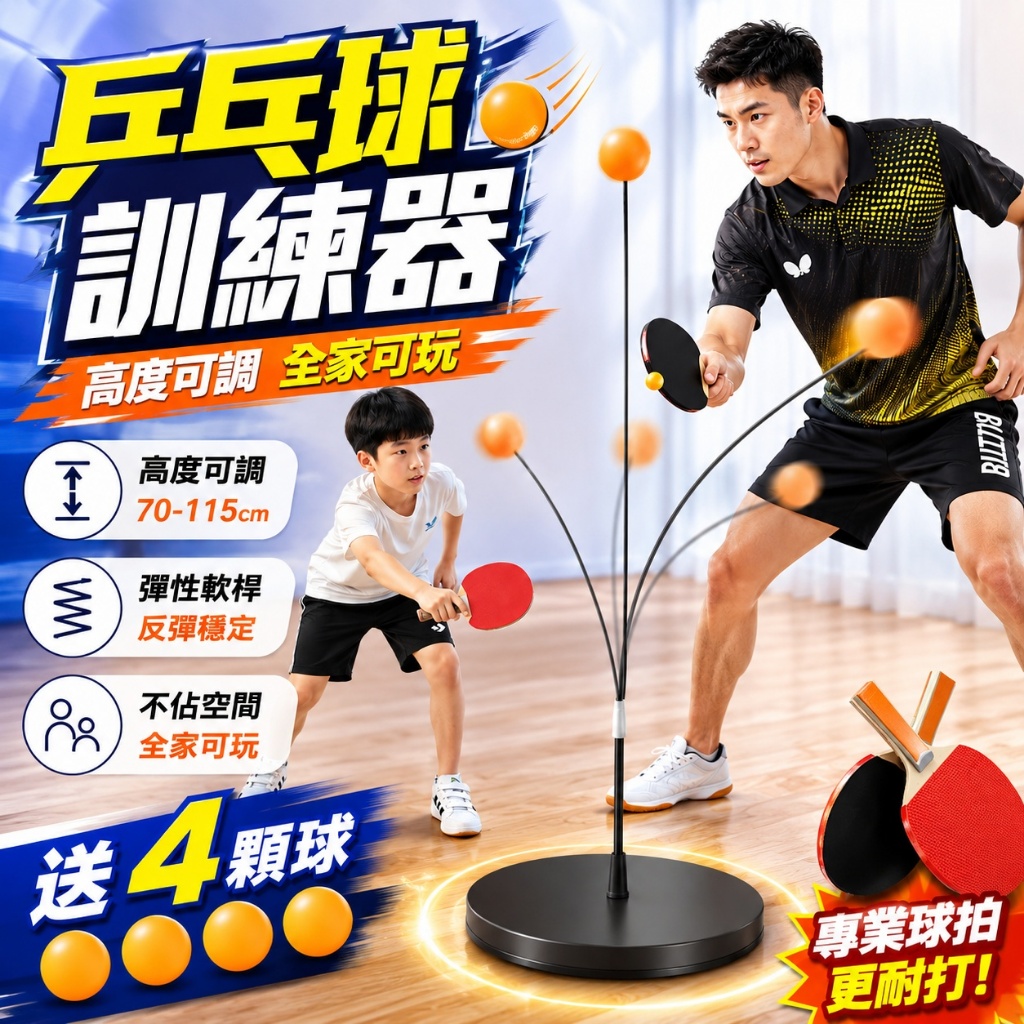 福利促銷🔥乒乓球練習器 桌球練習器 桌球訓練器 桌球練習器 桌球訓練器 桌球 單人桌球練習 單人乒乓球練習器 乒乓球