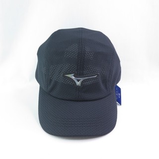 MIZUNO 運動路跑帽 J2TWD10109 休閒運動帽 銀彩質感Logo 環保材質 台灣製 黑【iSport愛運動】