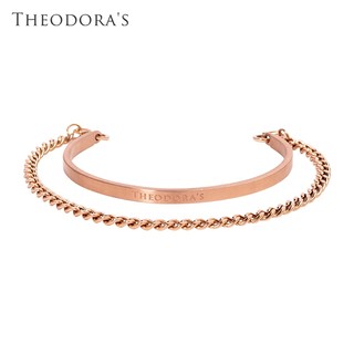 【THEODORA'S】相遇線索 C型雙圈手環-女款玫金【希奧朵拉】
