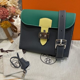 *SHIHNA名牌精品* HERMÈS Sac a depeches 21三拼色郵差包