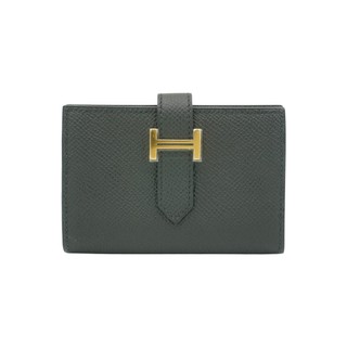 Hermes Bearn Mini Epsom 牛皮金釦零錢卡夾(Noir黑)