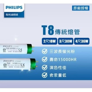 PHILIPS飛利浦TLD36W/840自然光T8 40W傳統燈管6500K白光 T25 4呎傳統燈管 黃光