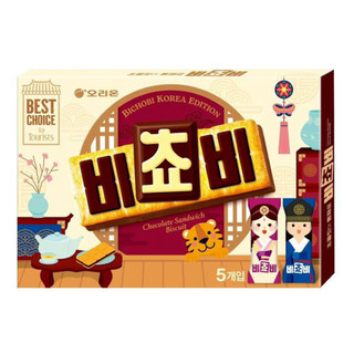 現貨🌟韓國🇰🇷ORION 好麗友 BICHOBI 厚巧克力夾心餅乾 三明治夾心餅乾 5入 餅乾 巧克力