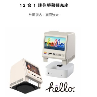 Wokyis M5 13 合 1 mac mini迷你螢幕擴充座，復古外觀，裡面全是現代武裝！嘖嘖熱銷