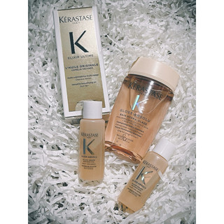 Kerastase巴黎卡詩 卡詩釉光玫瑰髮浴80ml 卡詩釉光玫瑰髮油護髮油15ml 卡詩山茶花經典香氛護髮油 30ml