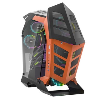 darkFlash 大飛 K1 ATX異形機殼 黑橘色 (不含風扇)