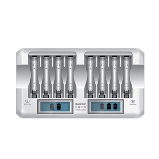 SANLUX台灣三洋 SYNC-LS08 8入LED極速充電器 獨立LCD螢幕顯示 鎳氫電池充電器 一次充8顆
