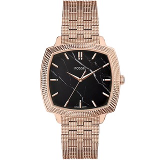 FOSSIL x Nick Jonas 聯名 Machine Luxe系列 大理石面大三針方形手錶-37mm 開學季禮物