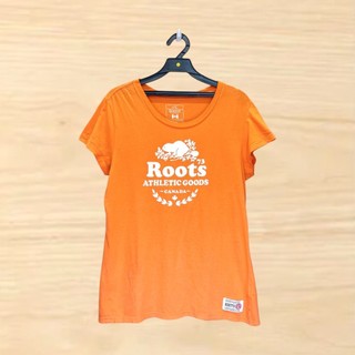 Roots 亮橘色大LOGO短袖上衣 商品號 S26062735