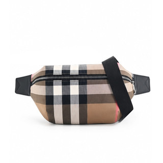 BURBERRY Sonny 格紋帆布腰包(褐灰色/棕色)｜100%原廠真品｜JS Maxx官方旗艦館