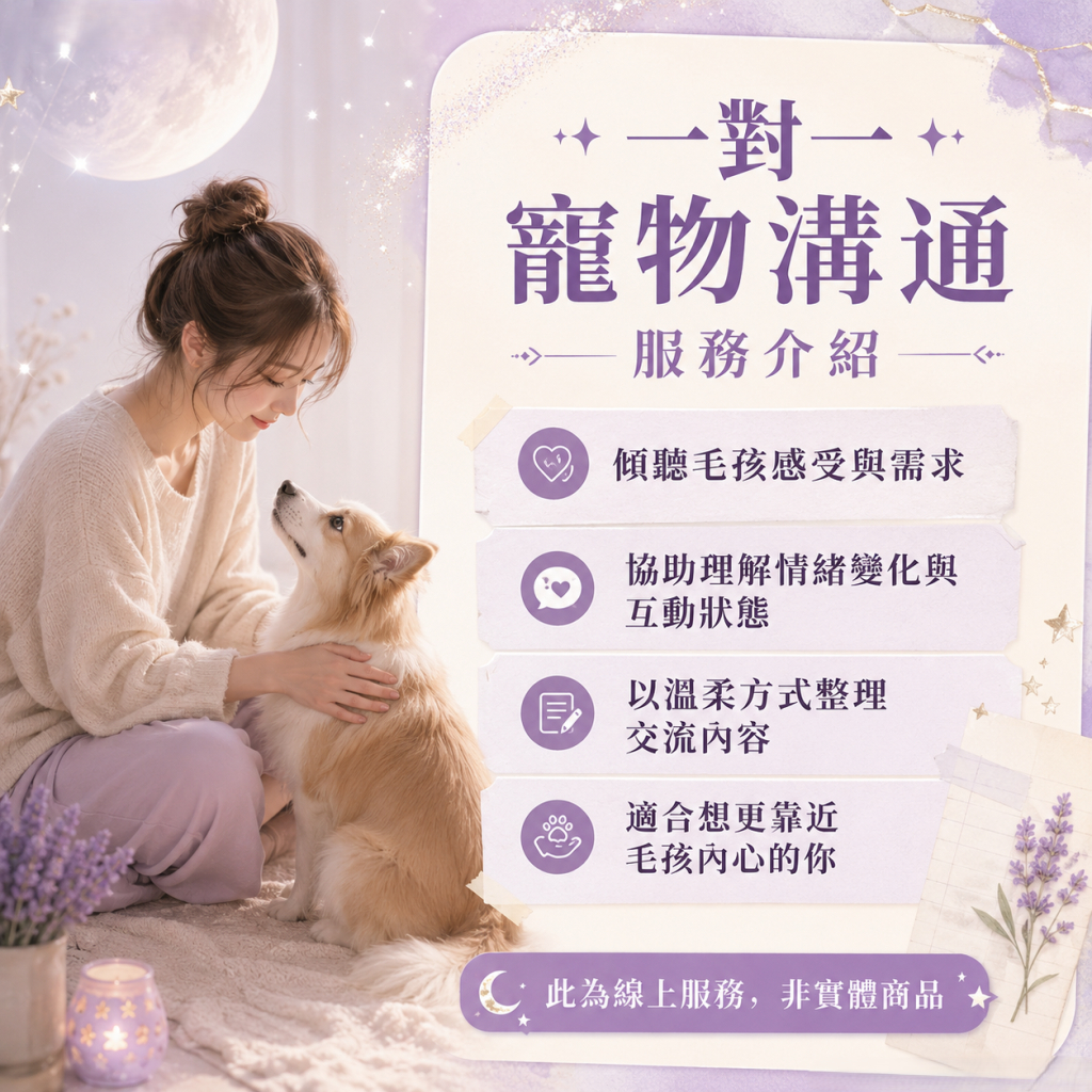 【首客限時體驗】寵物溝通/靈性連線｜毛孩在想什麼？單一問題快速解答・專屬心聲評估｜專業溫暖陪伴，讓愛零距離