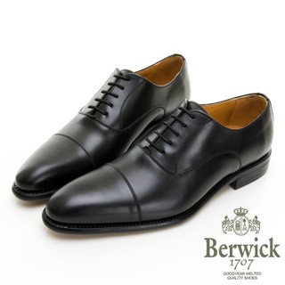 【BERWICK】西班牙進口-固特異工藝時尚尖頭橫飾牛津鞋 -黑335003KM10