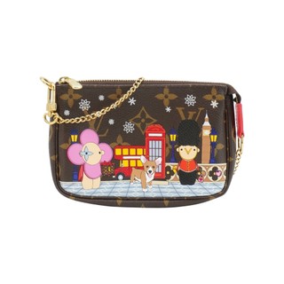 Louis Vuitton 展示品 Vivienne 吉祥物印花帆布金鍊小包(M80863-咖)