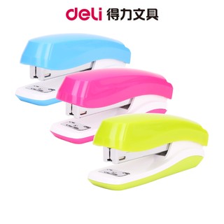 【Deli得力】釘書機-約25張-顏色隨機(0350) 適用3號針/24/6&26/6｜訂書機 釘書器 省力釘書機