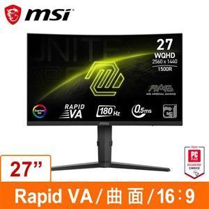 (先詢問庫存) 微星MSI MAG 275CQRF QD E2 (27吋電競曲面顯示器) (台灣本島免運費)