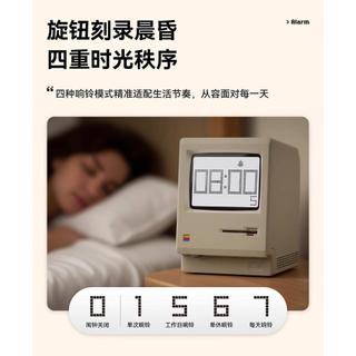 復古 搞怪 電腦造型日期時鐘創意多功能時鐘 Maclock電子天氣時鐘鬧鐘 電子鬧鐘日期時鐘擺件復古懷舊桌面時鐘擺件禮物