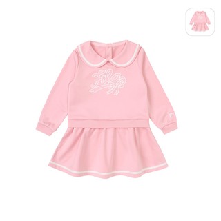 【FILA】KIDS 女童款 針織洋裝-復古粉 5DRZ-8018-PK