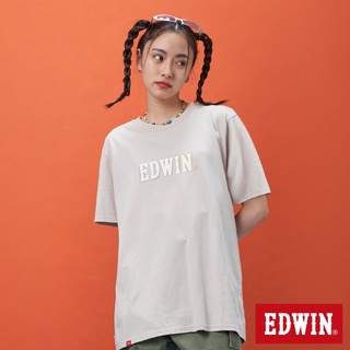 EDWIN 中性款 網路獨家 漸層LOGO短袖T恤(淺卡其)