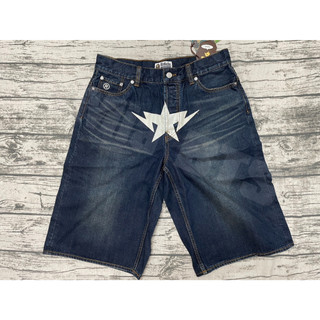 預購全新BAPE Twin STA Knee Length Selvedge Denim Shorts 雙流星短褲陳冠希