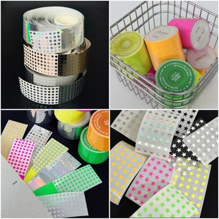 【全新現貨】Lifetape 人生磁帶 貼紙卷 一循環分裝 圓點貼 星星貼 金 銀 鐳射銀 螢光