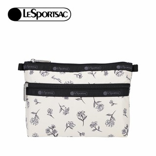 Lesportsac Cosmetic Clutch 雙層拉鍊化妝包 收納袋 盥洗包 女包 (素描花卉) 情人節禮物