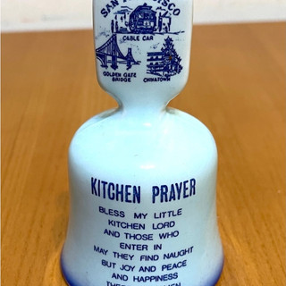 美國舊金山 San Francisco Kitchen Prayer Ceramic Bell 復古紀念瓷鈴 日本製