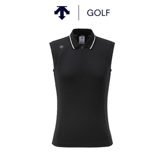 【DESCENTE】GOLF 迪桑特 AIRMESH 女款 高爾夫背心 透氣 涼感 快乾 運動背心 黑色