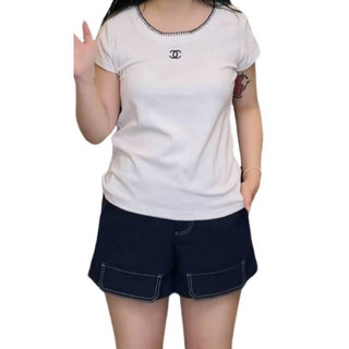 【GC】GC奢世美物／CHANEL(香奈兒)Uniform圓領黑邊刺繡雙C Logo短袖T恤／9.9新／S523