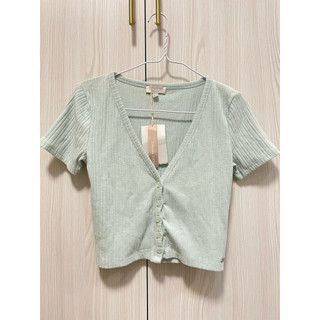 全新Pacific Republic + Pull & Bear 淺綠短袖罩衫