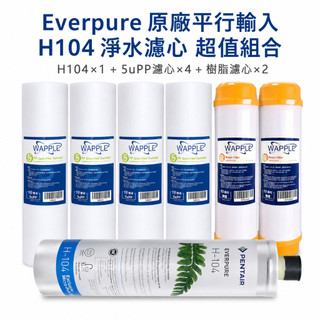 Pentair Everpure 原廠平行輸入 H104 淨水濾心超值組合 抑垢除鉛 3到4人適用