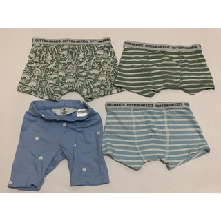 【二手4件組】COTTON ON KIDS＋H&M 兒童短褲 四角褲 男童內著 條紋恐龍愛心款