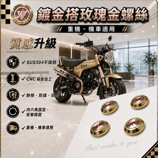 🚚 99元免運｜無包裝隔日到貨 🚚 鍍金搭玫瑰金螺絲 汽車車牌螺絲 汽車牌照螺絲 機車大牌螺絲 不鏽鋼螺絲
