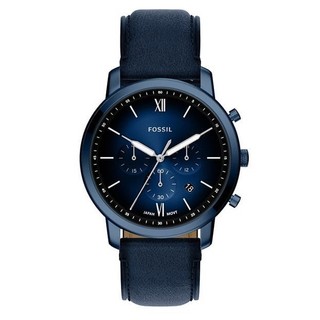 【FOSSIL】Neutra 雅士海軍藍三眼計時手錶FS6168 44mm現代鐘錶