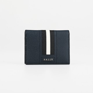BALLY TALDER 黑白條紋8卡名片卡夾(藍)