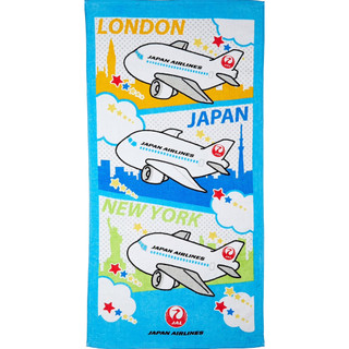 JAL日本航空飛機圖案世界旅行浴巾