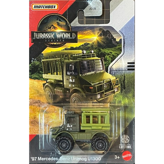 Matchbox 火柴盒 JURASSIC WORLD 侏羅紀世界 賓士 恐龍運輸車 BENZ Unimog U1300