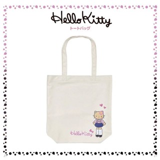 長腿KITTY 帆布袋-HELLO KITTY 三麗鷗 SANRIO 正版授權(白色）