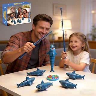 🦈釣魚大師最新鯊魚款 釣魚大作戰全套玩具🎣Reel Big Catch釣魚大師伸縮魚玩具 親子家庭益智互動桌遊多人競技