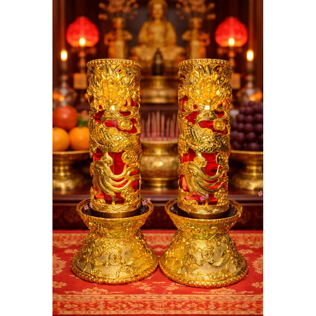 【馥安軒】御龍騰祥金龍柱 一對2入 高約31cm ・主爐供奉等級