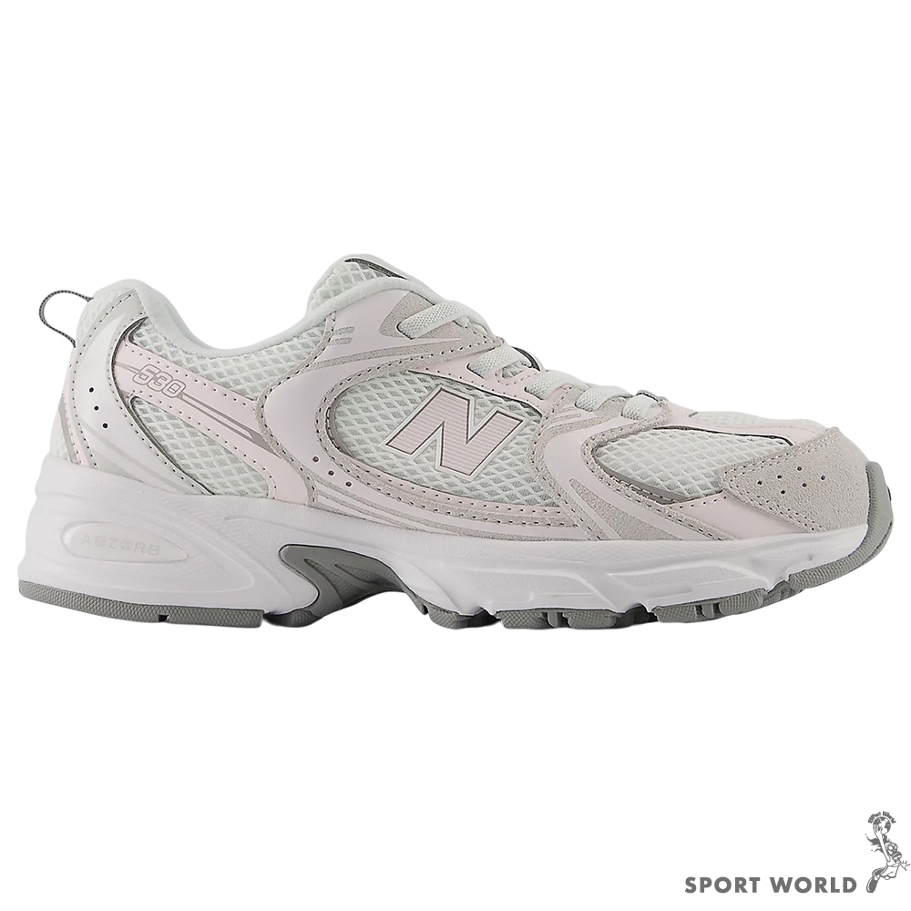 New Balance 530 休閒鞋 大童鞋 女鞋 彈性鞋帶 套入式 復古 粉灰【運動世界】G5309XV-M