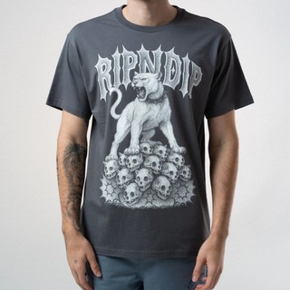 RIPNDIP WASTELAND TEE 炭灰色 短袖T恤 中指貓 台灣總代理-ALL