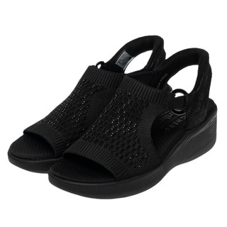 62*SKECHERS 涼鞋 Pier Lite Slip-Ins瞬穿 女鞋 黑水鑽 扣環 涼拖鞋 188001BBK