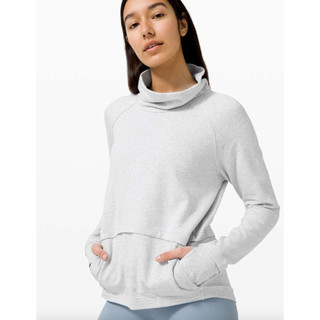 二手 lululemon Find Your Unwind Pullover 高領上衣 尺寸4(經典麻花淺灰)