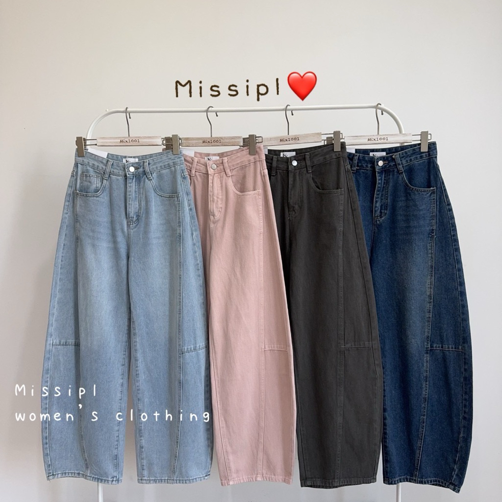 🤎missipl跟上流行 造型車線彎刀牛仔褲